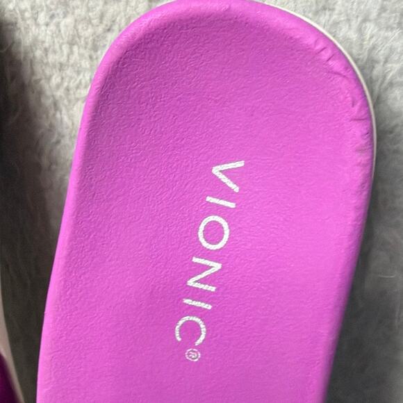 Vionic Slip On Sandals Val Nubuck Leather Orchid SZ 7 Comfort Orthotic Normcore - Picture 5 of 7